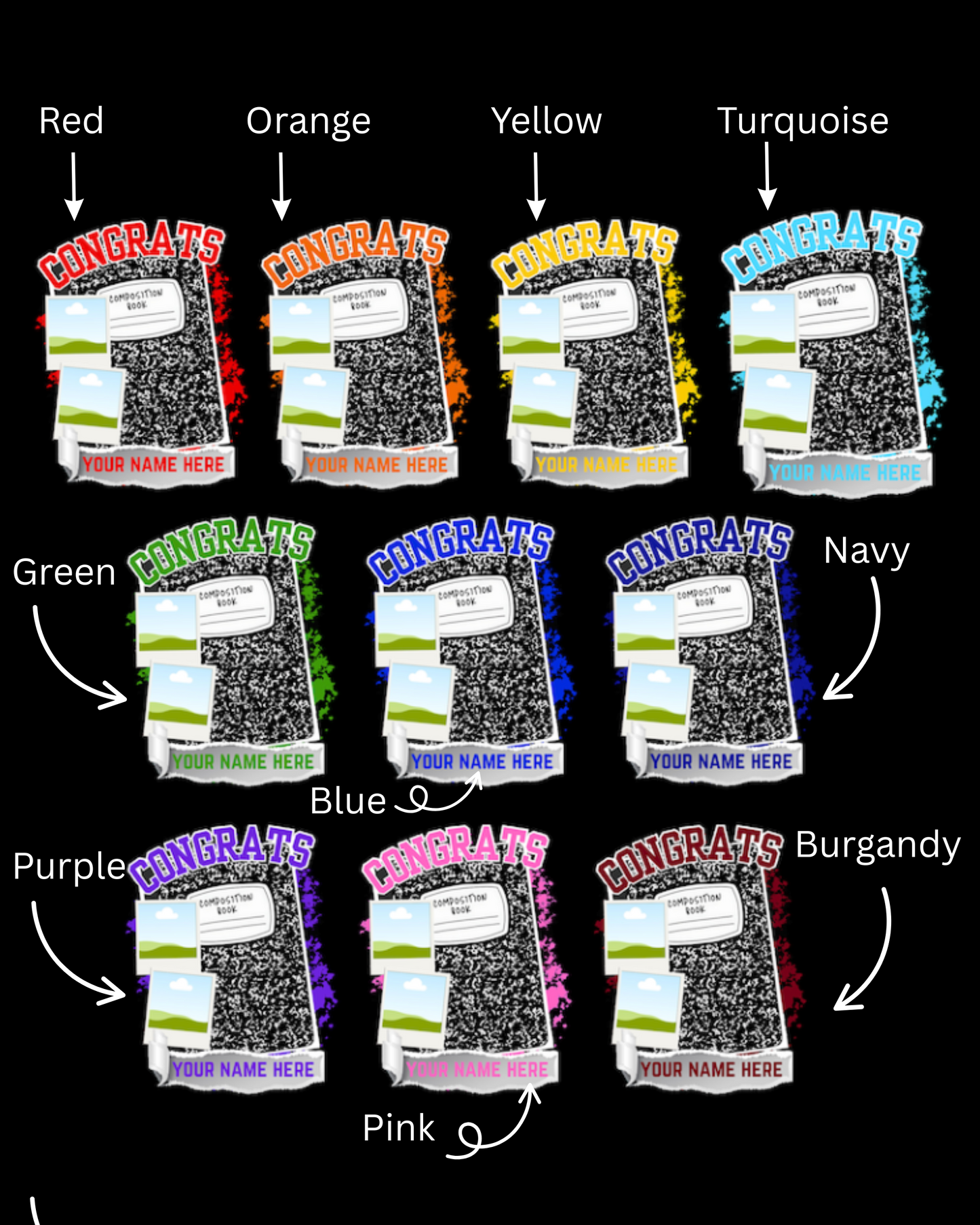 Graduation Notebook Grad Fans