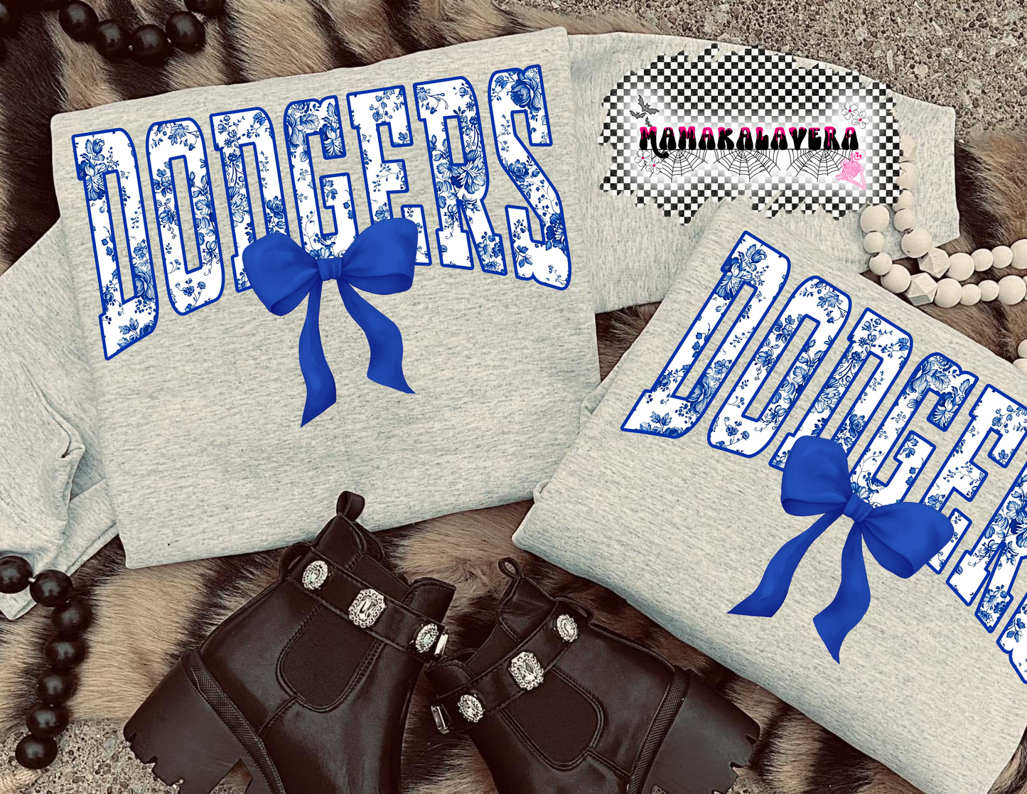 Floral bow Dodgers Sweater