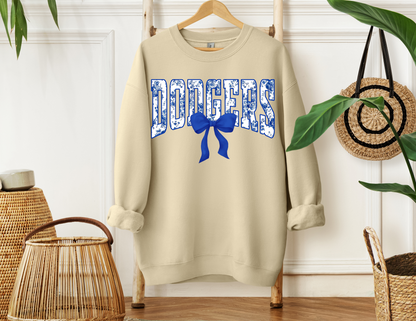 Floral bow Dodgers Sweater