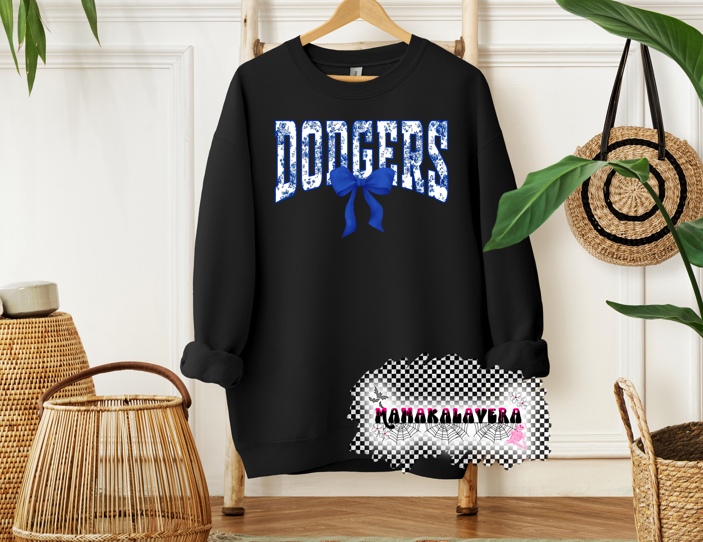 Floral bow Dodgers Sweater