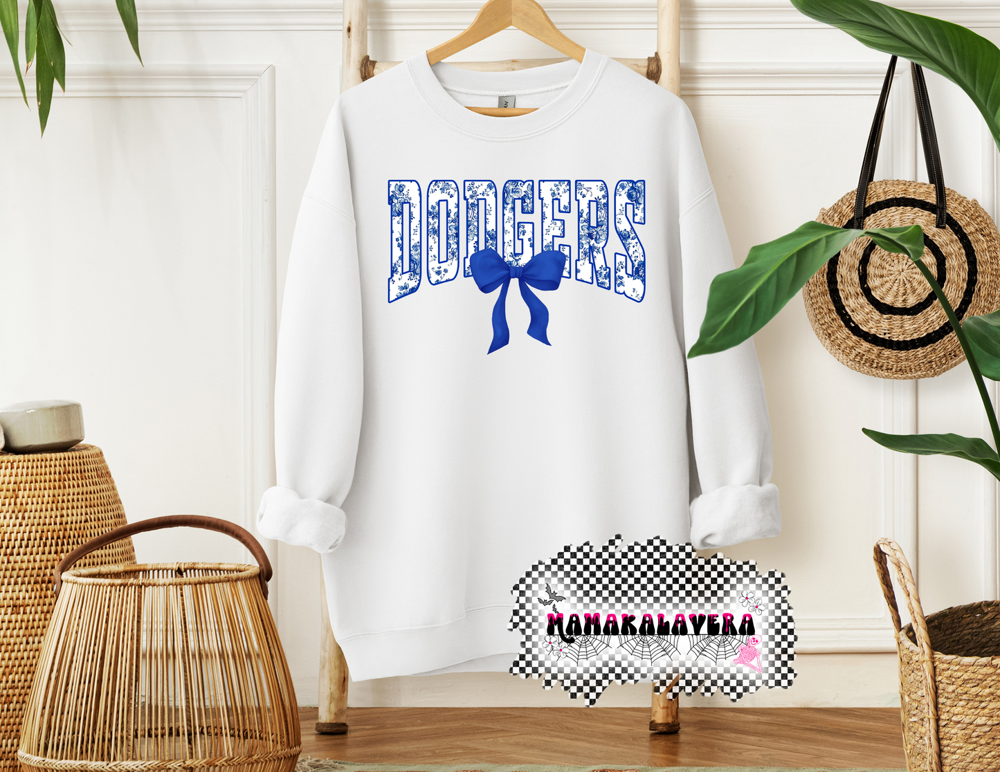 Floral bow Dodgers Sweater